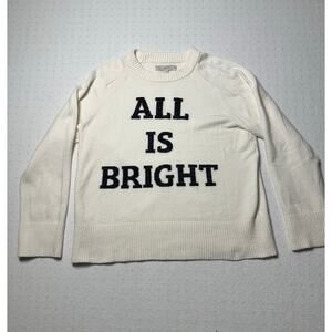 LOFT Holiday Sweater Womens XL Cream White Pullover NWT Christmas Cozy Knit